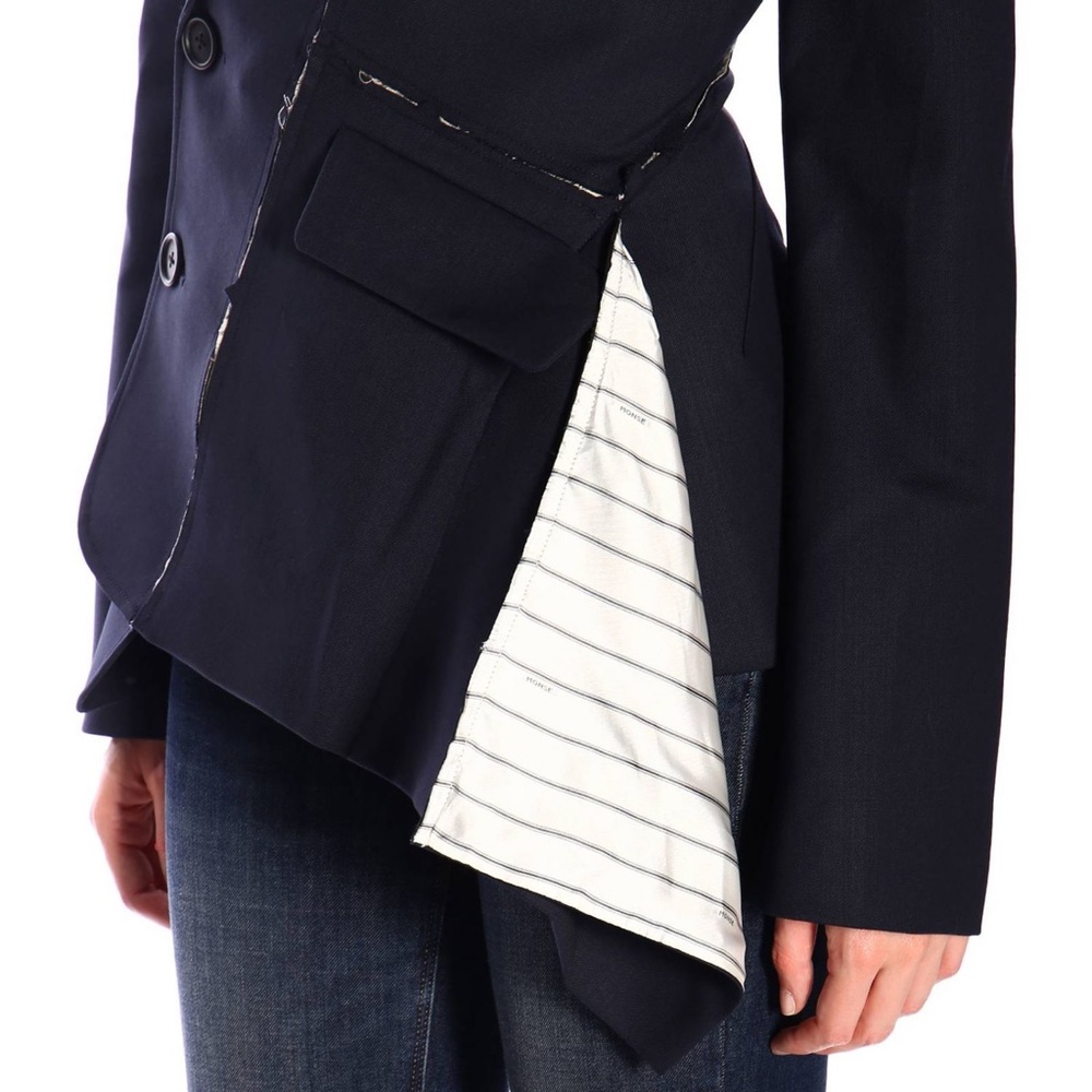 MONSE NAVY BLUE DECONSTRUCTED SLASHED JACKET BLAZER 4 NWOT - Picture 6 of 16